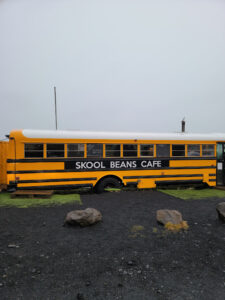 Coffee shop school bus in Iceland