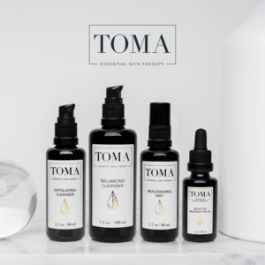 Four TOMA skincare products for AcuGlow ™ Facial