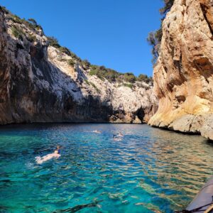 Snorklers in the fisherman's cove 