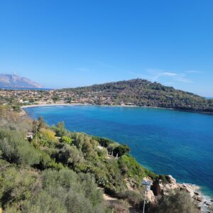 view of water and mountains in Arbatax