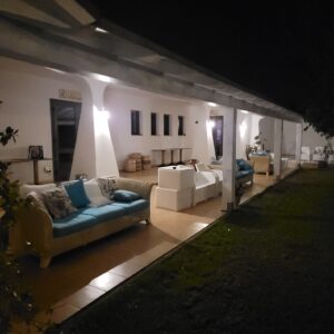 the patio of the hotel