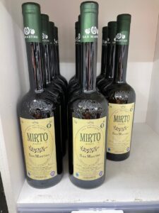 bottles of the digestive Mirto